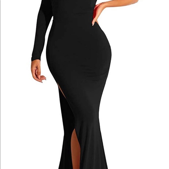 Sexy floor length black special occasion dress - Picture 3 of 4